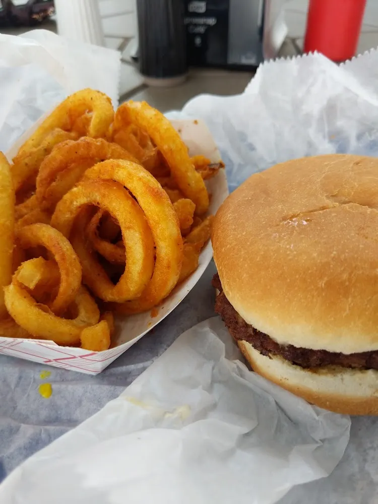 Cheeseburger and Curly Fries